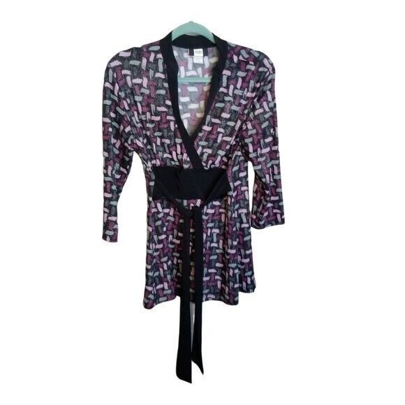 Studio 1940 Womens Sz M Multicolor  Geometric 3/4 Sleeve Blouse - Picture 7 of 9